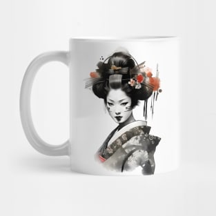 Geisha Sumi-e Portrait Mug